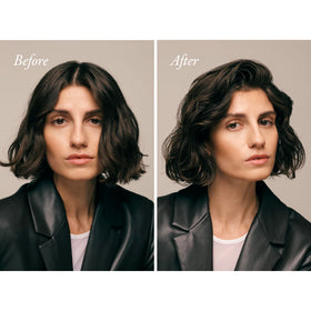 ORIBE fine mist spray action demonstrating even wax dispersion for light hold