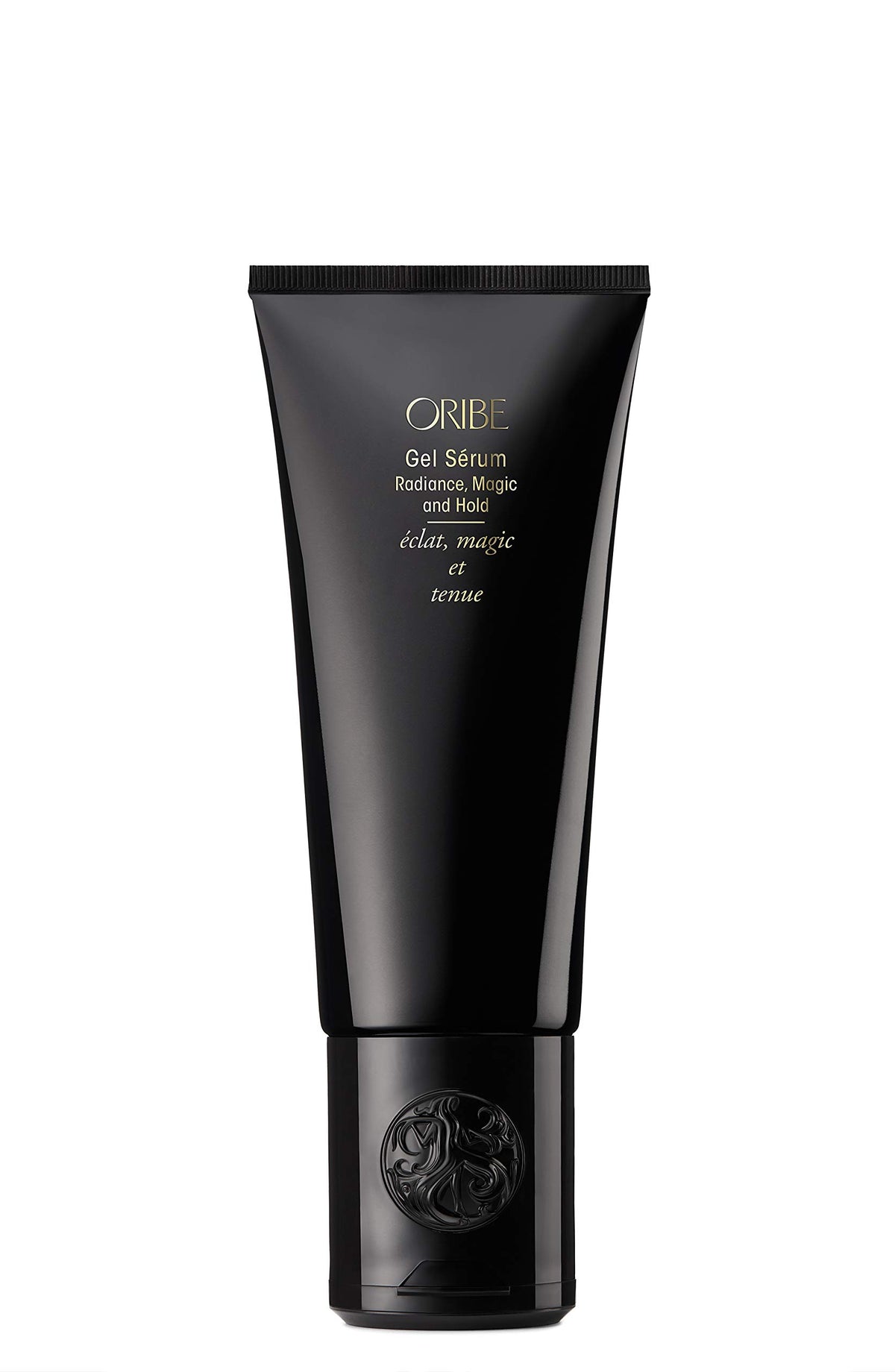 ORIBE front packaging showing product and glossy branding benefits