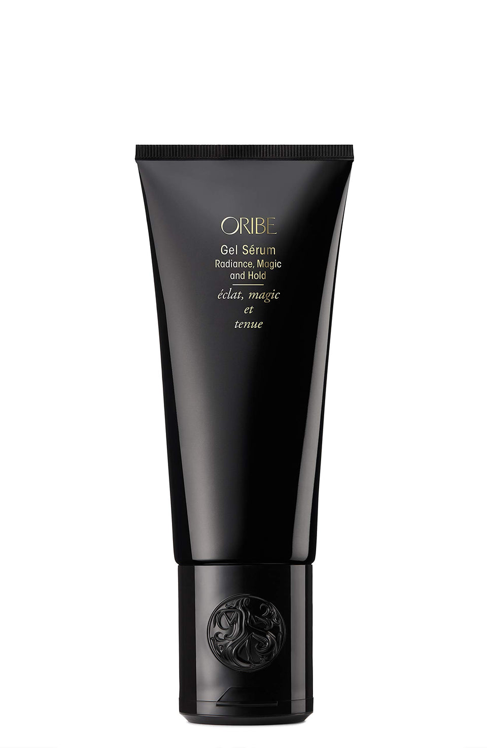 ORIBE front packaging showing product and glossy branding benefits