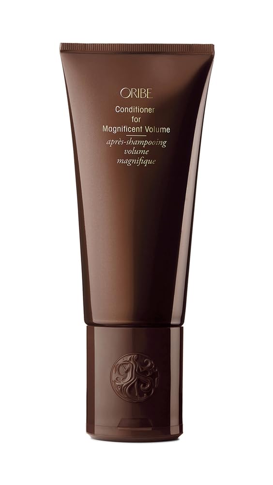 Oribe front packaging shows elegant bottle and product name for premium volume