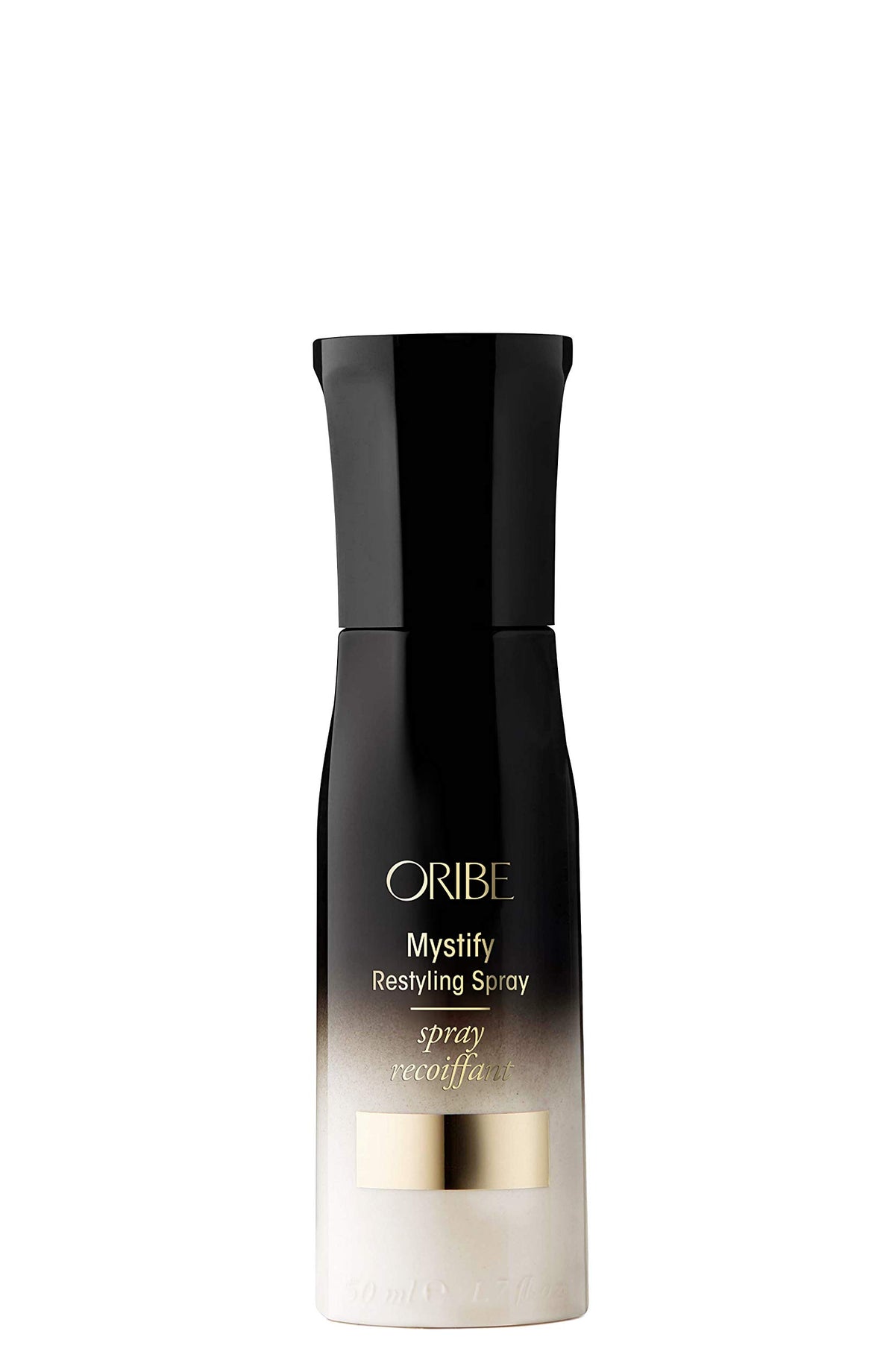 Oribe front packaging displaying product benefits and elegant bottle design