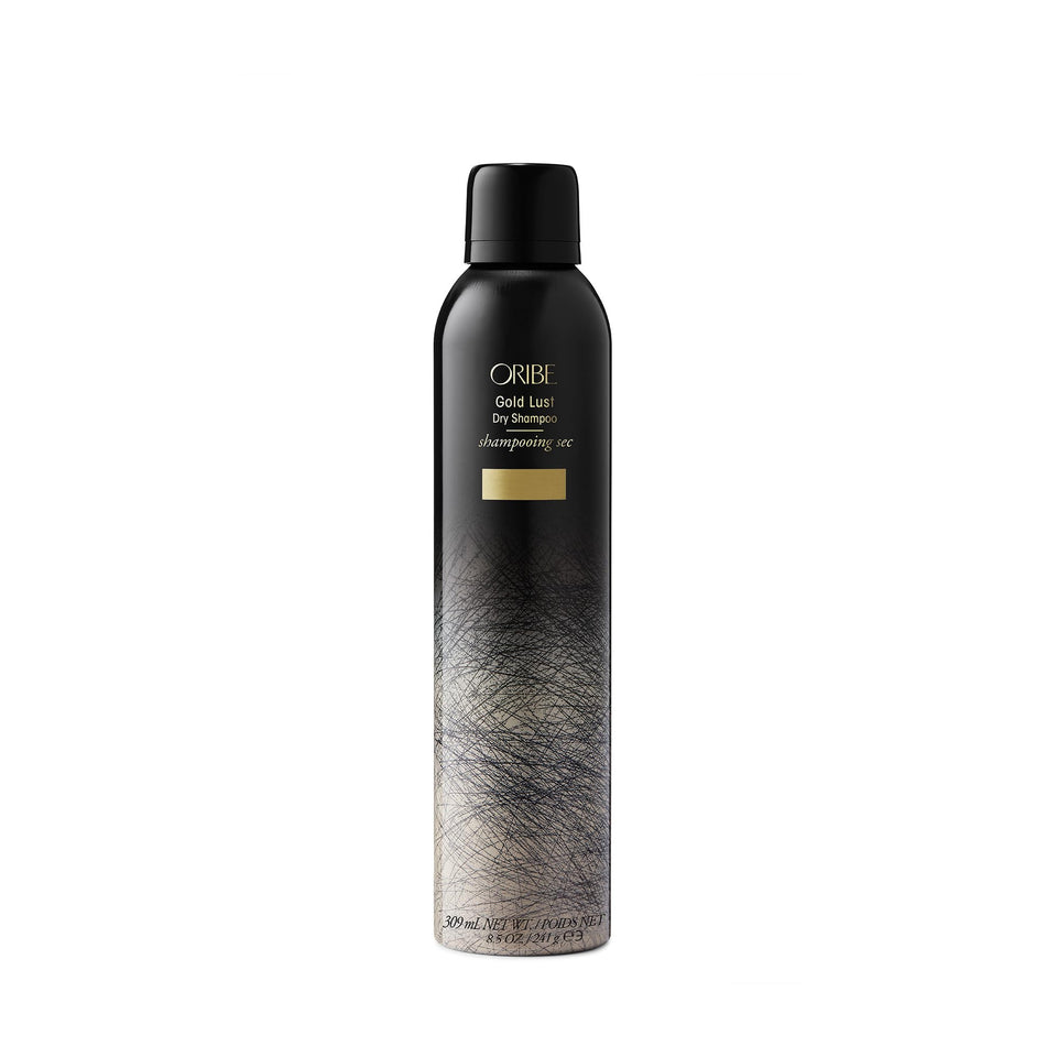 Oribe Gold Lust front packaging showing elegant bottle and label benefits