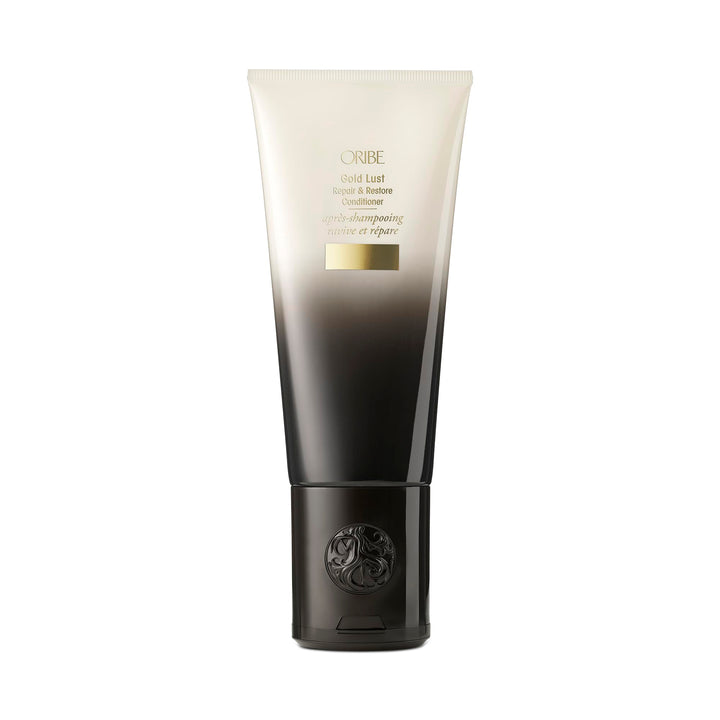 Oribe front packaging showing bottle and label for luxe repair benefits