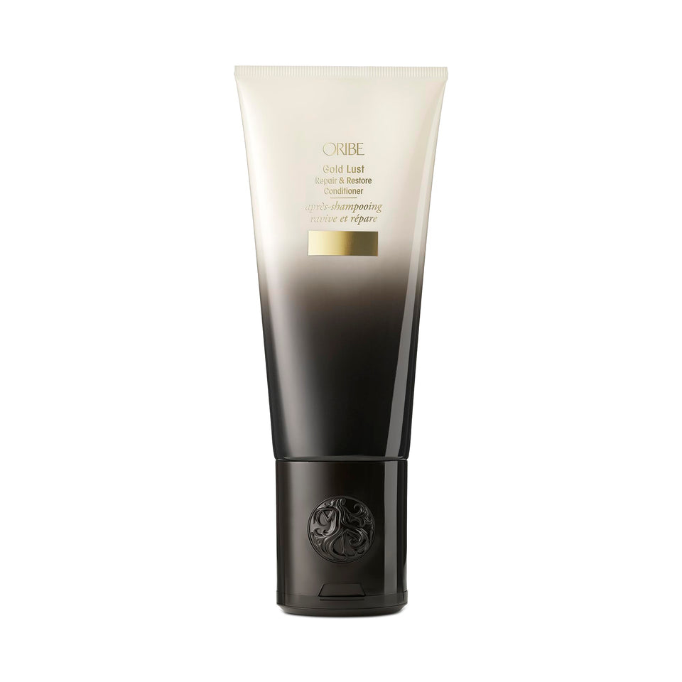 Oribe front packaging showing bottle and label for luxe repair benefits