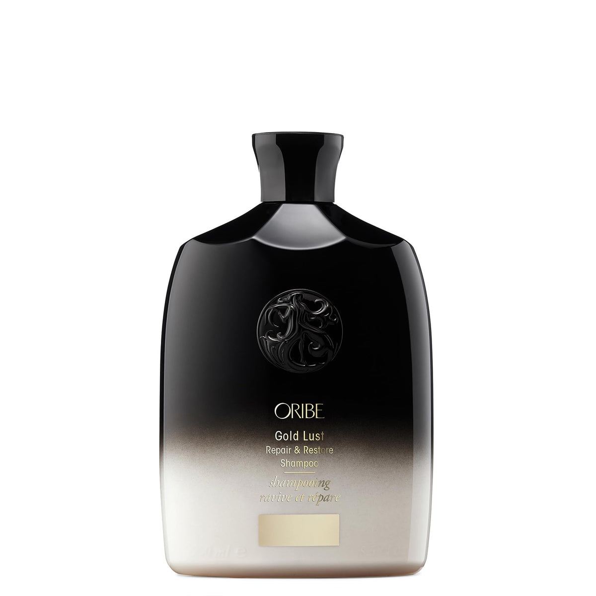 Oribe Gold Lust front packaging shows premium bottle and clear benefits