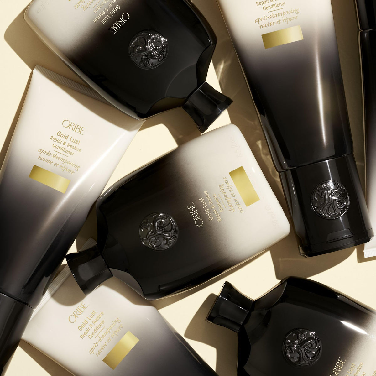 Oribe Gold Lust scent inspiration lifestyle shot evoking luxurious fragrance