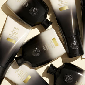 Oribe Gold Lust scent inspiration lifestyle shot evoking luxurious fragrance