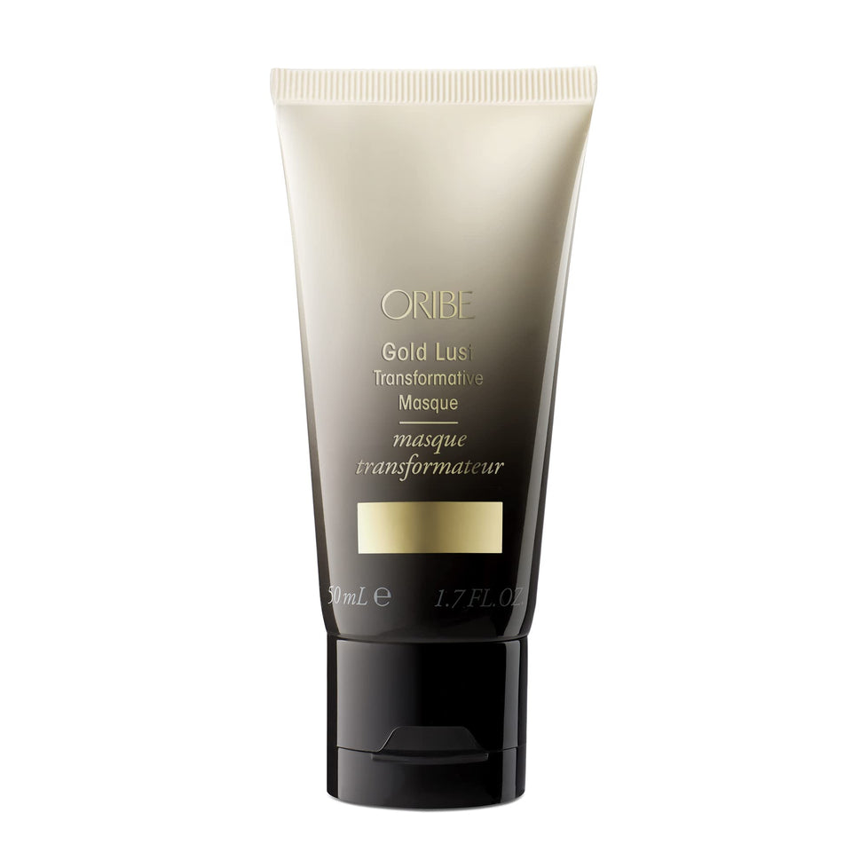 ORIBE travel mask front view showing compact design and premium packaging benefit: portability