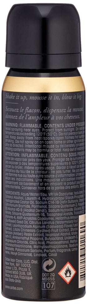 ORIBE close-up of Grandiose mousse foam texture illustrating airy volume and soft finish