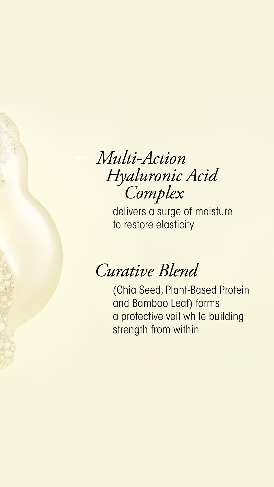 Oribe bottle cap and label detail emphasizing premium formulation and clarity