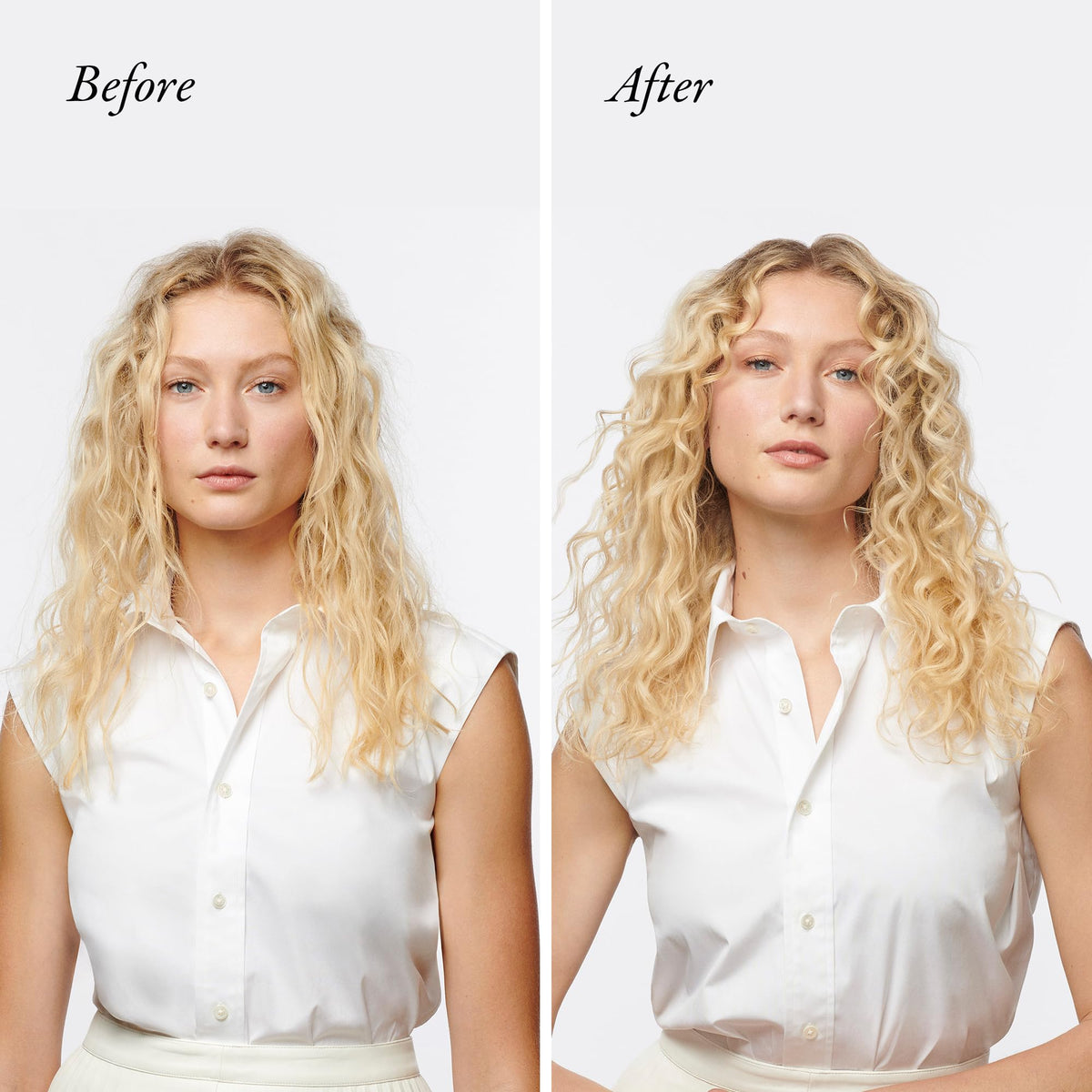 Oribe Hair Alchemy bottle label showing recycled plastic packaging and sustainability