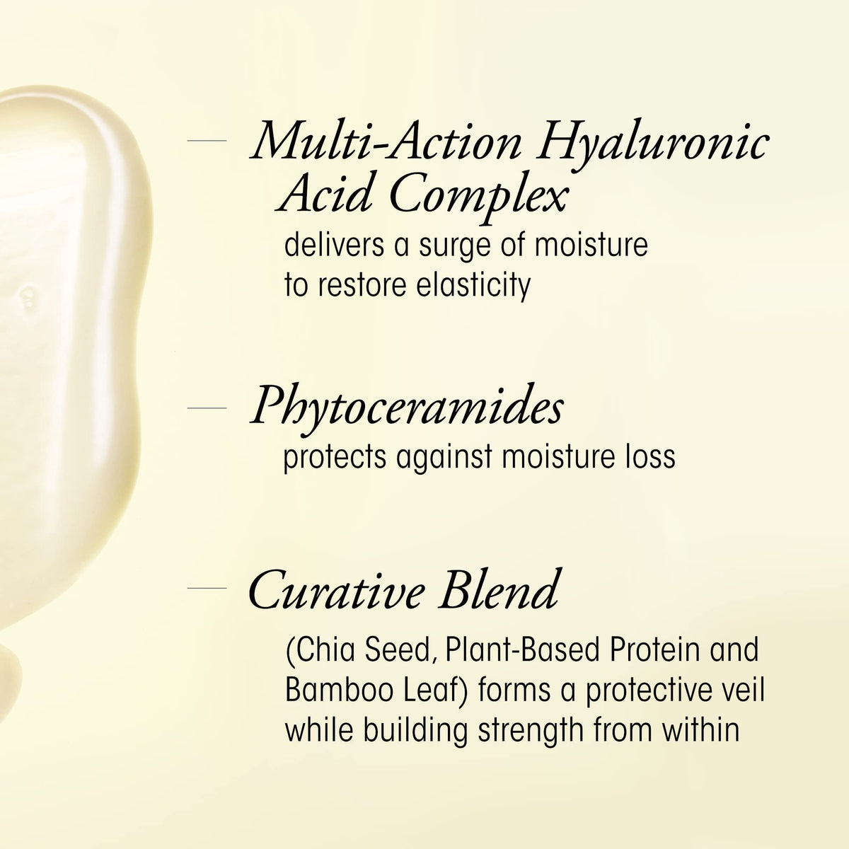 ORIBE treatment serum drop close-up demonstrating fast absorption and heat protection