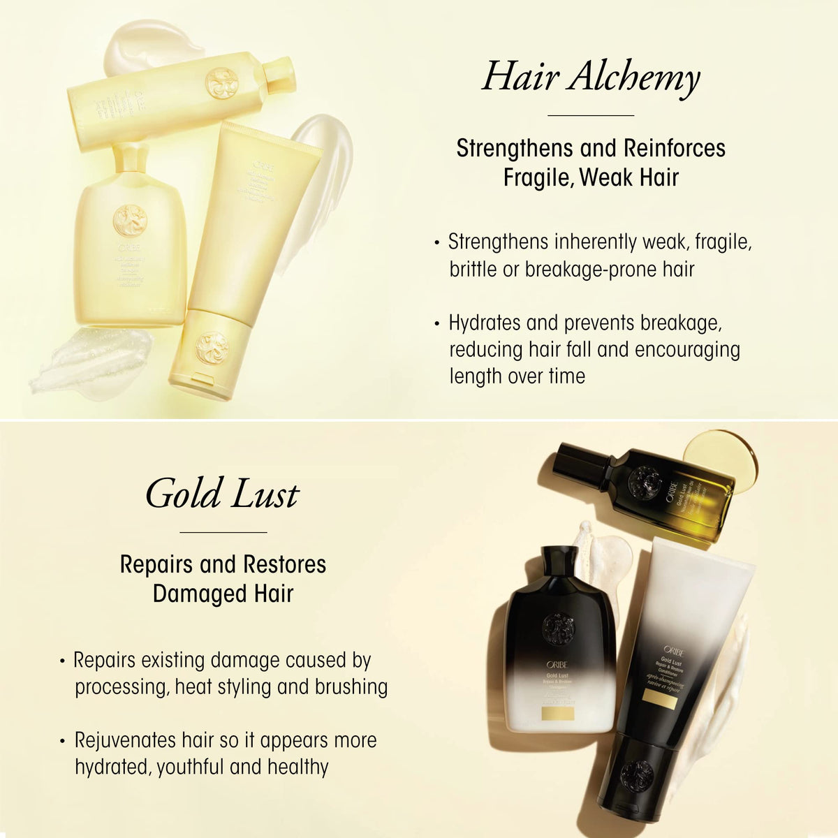 Oribe in-shower application with hands demonstrating quick detangling benefit