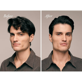 ORIBE product in use on damp hair for controlled styling and shine