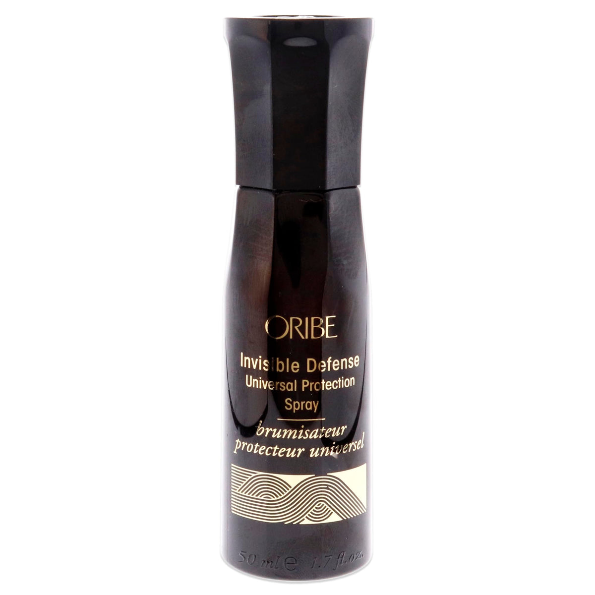 Oribe Invisible Defense front bottle showing label and travel size benefit