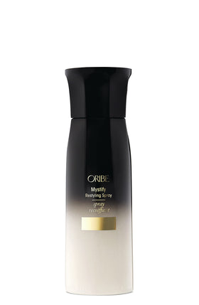 Oribe Mystify front packaging showing bottle and label, luxury restyling benefit