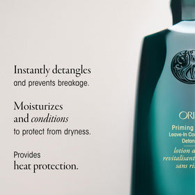 Oribe Priming Lotion 8.5oz bottle next to ruler showing product scale