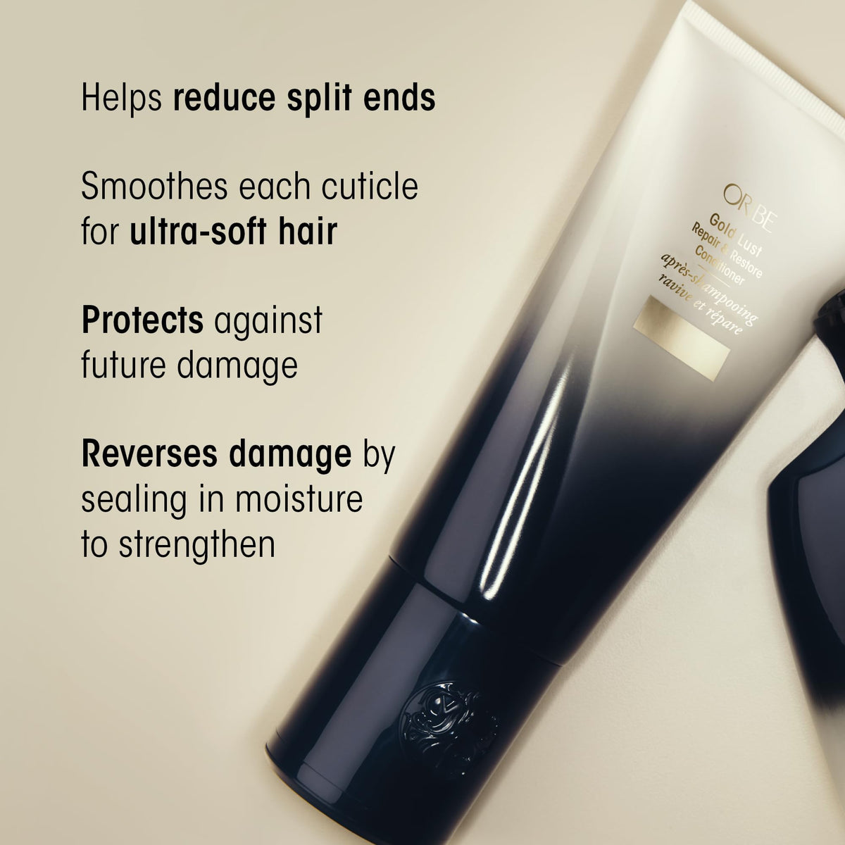 Oribe pump top close-up enabling easy dispensing and mess-free use