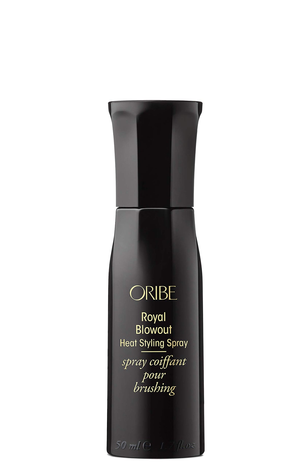 ORIBE front packaging showing compact bottle and salon-quality benefit