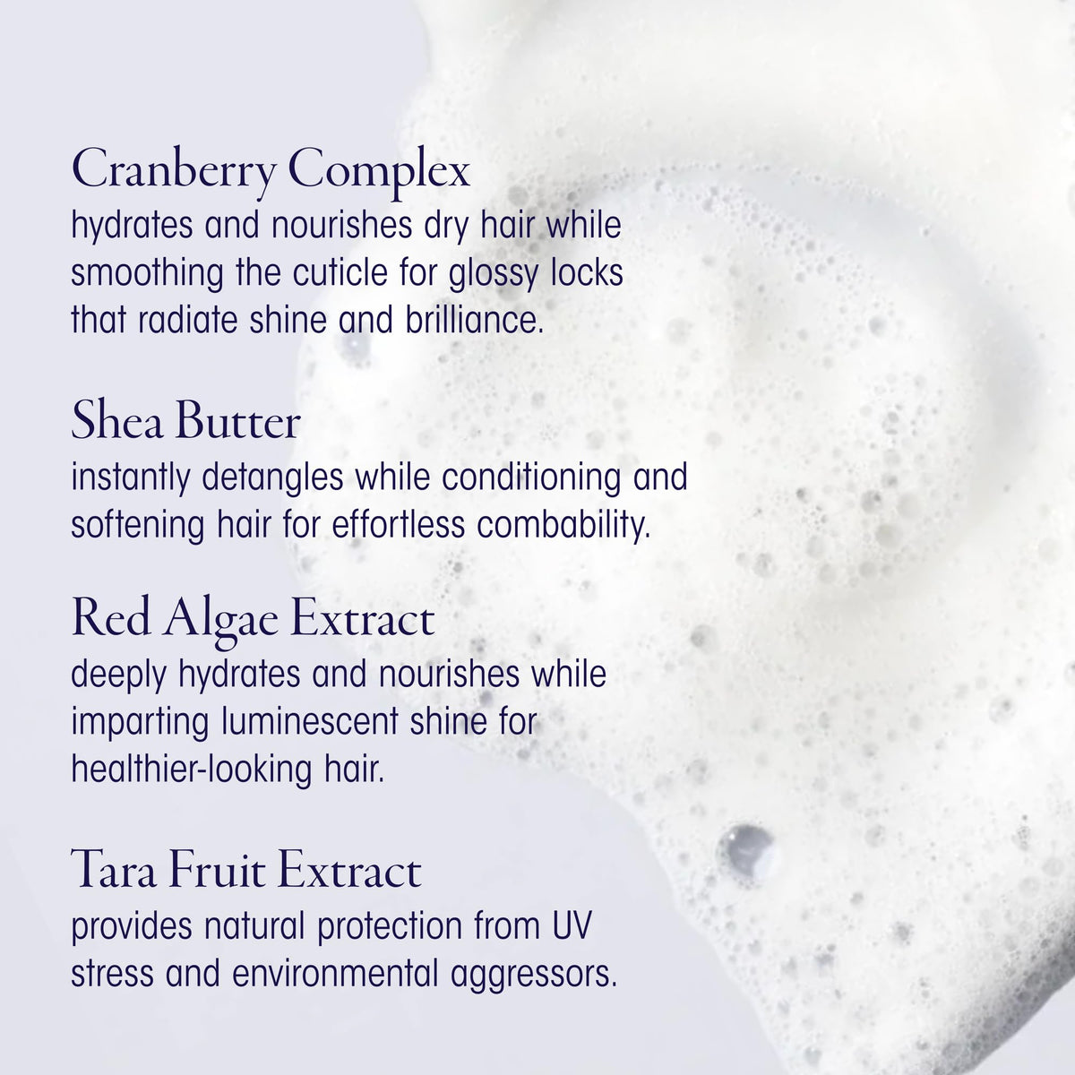 Oribe Run-Through foam texture close-up demonstrating gentle lather and slip