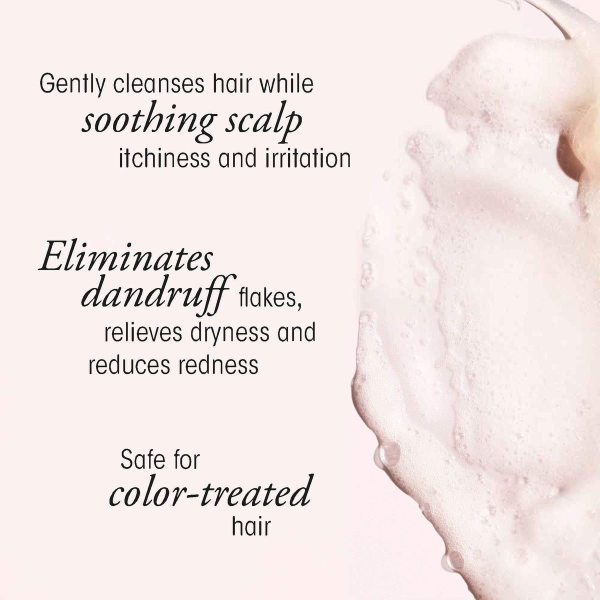 Oribe creamy shampoo texture close-up showing exfoliating salicylic action