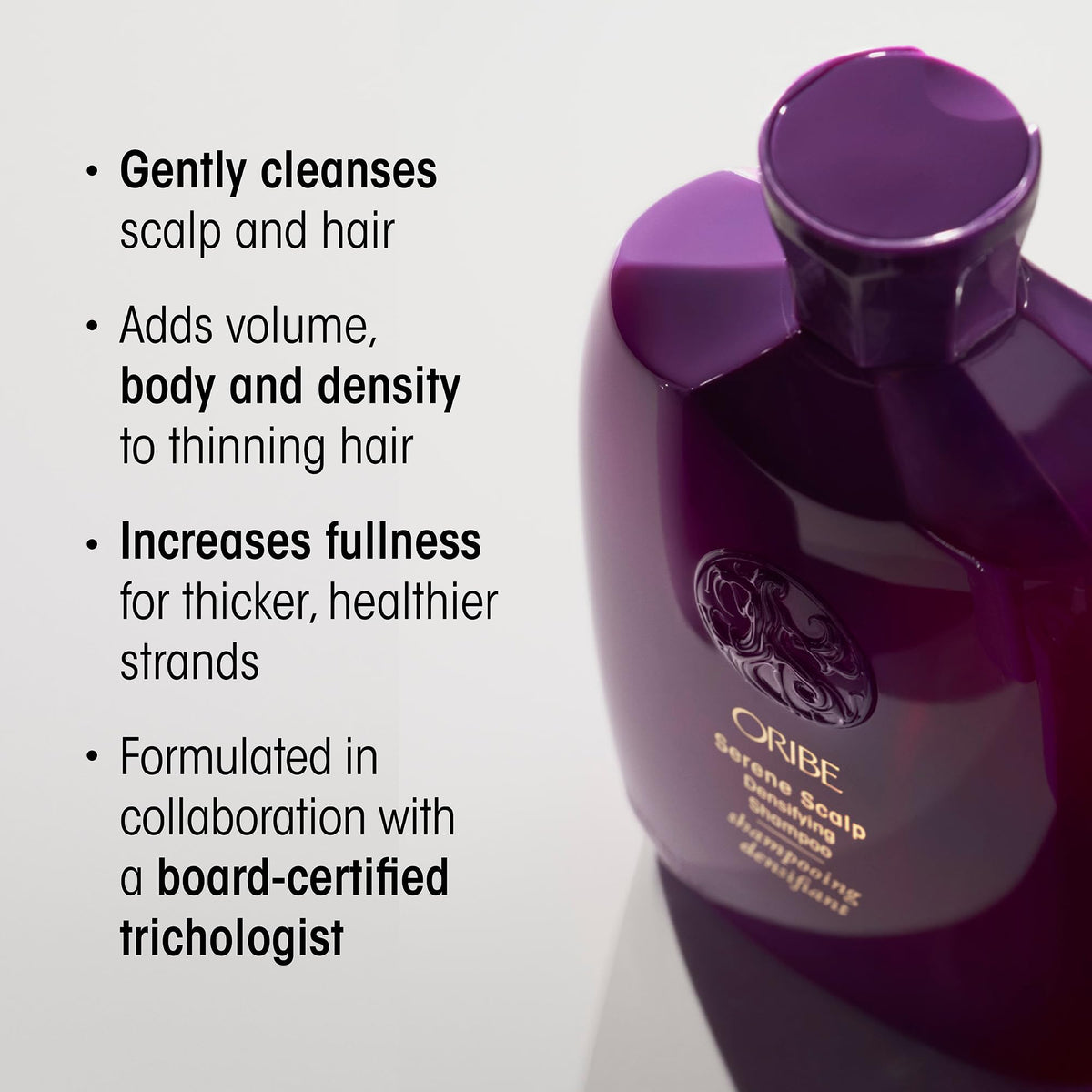 Oribe shampoo lather texture close-up showing gentle foam and cleansing efficacy