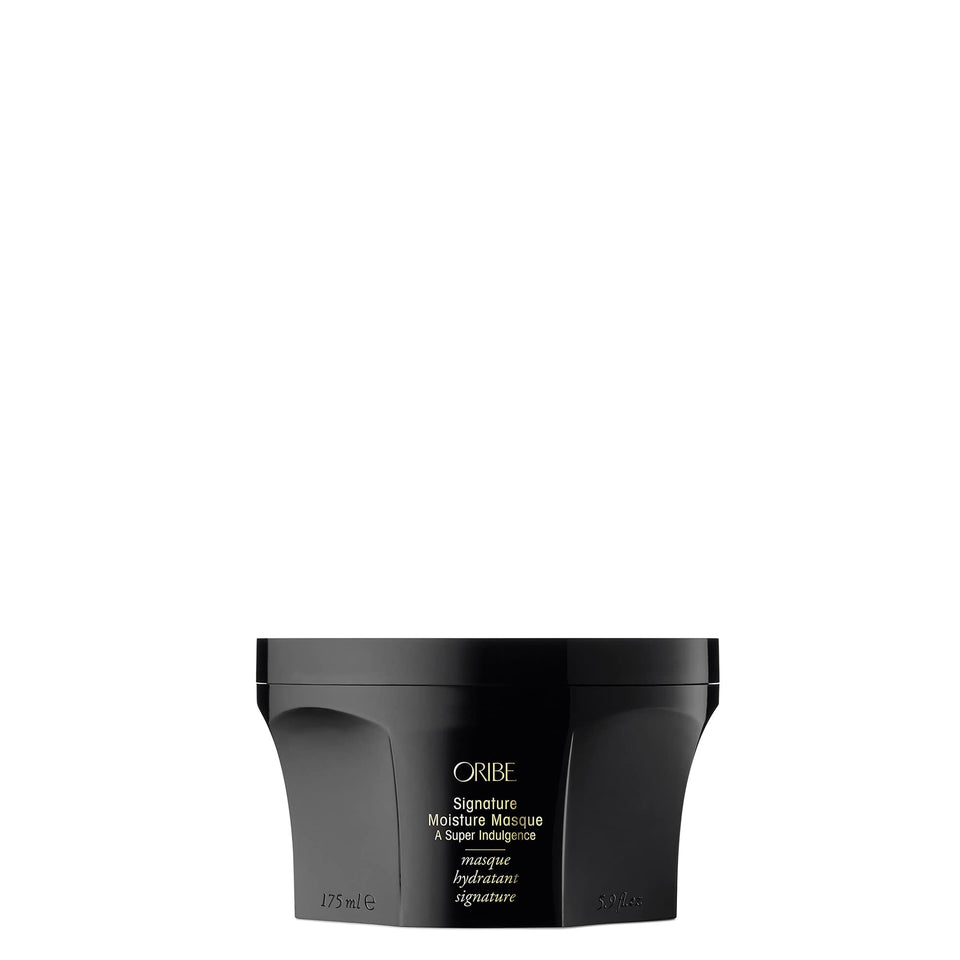 Oribe jar front packaging showing product and elegant label for luxury hydration