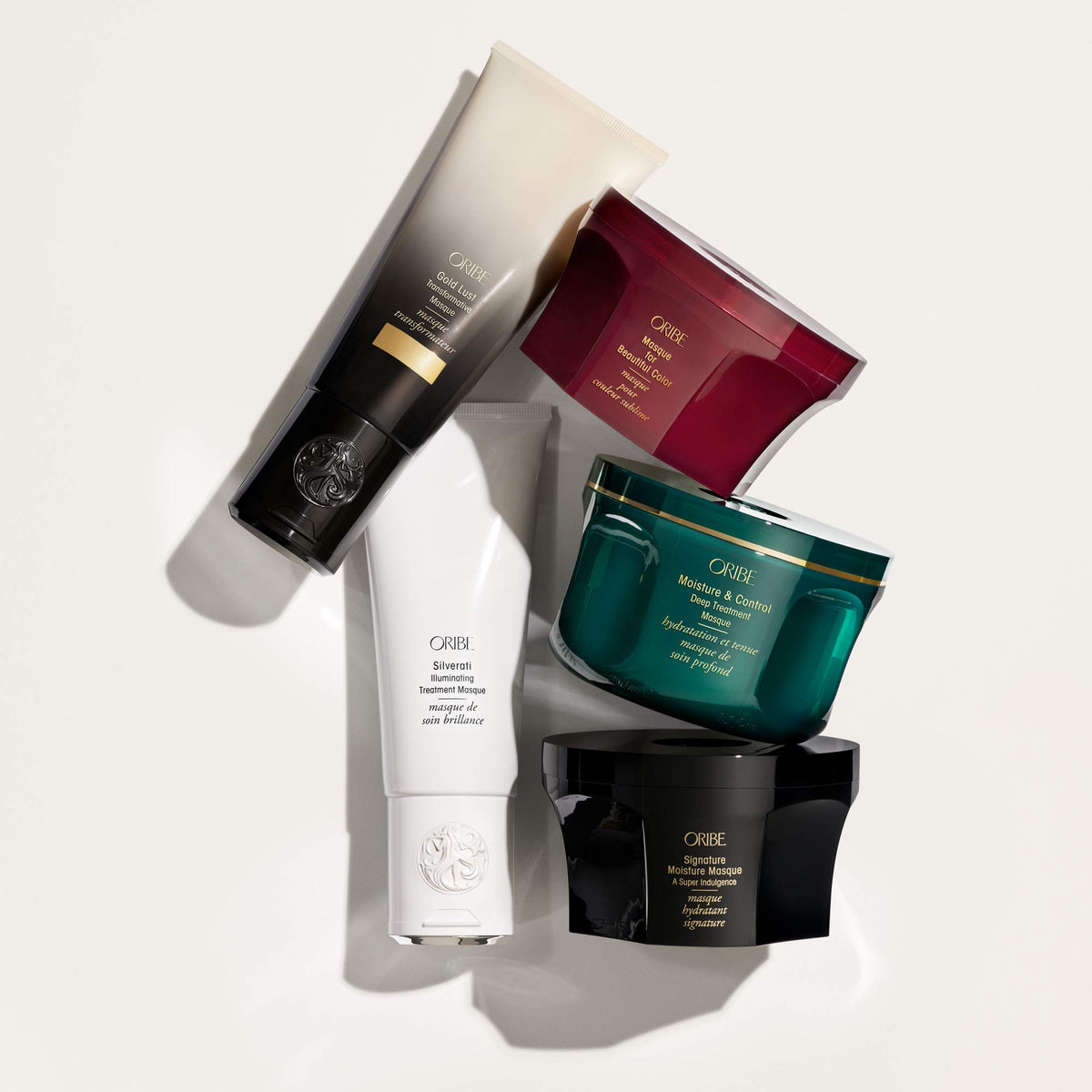 Oribe masque in bathroom lifestyle scene highlighting salon-level softness