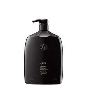 Oribe signature shampoo front label showing brand and bottle for easy recognition
