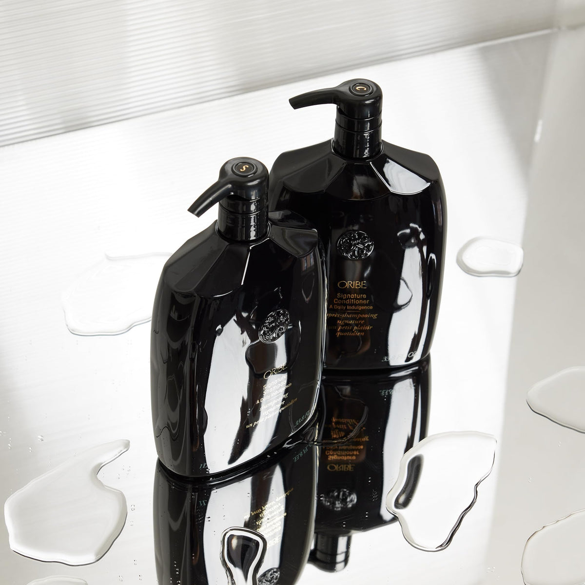Ingredients and claims label on Oribe signature shampoo highlighting paraben-free benefit