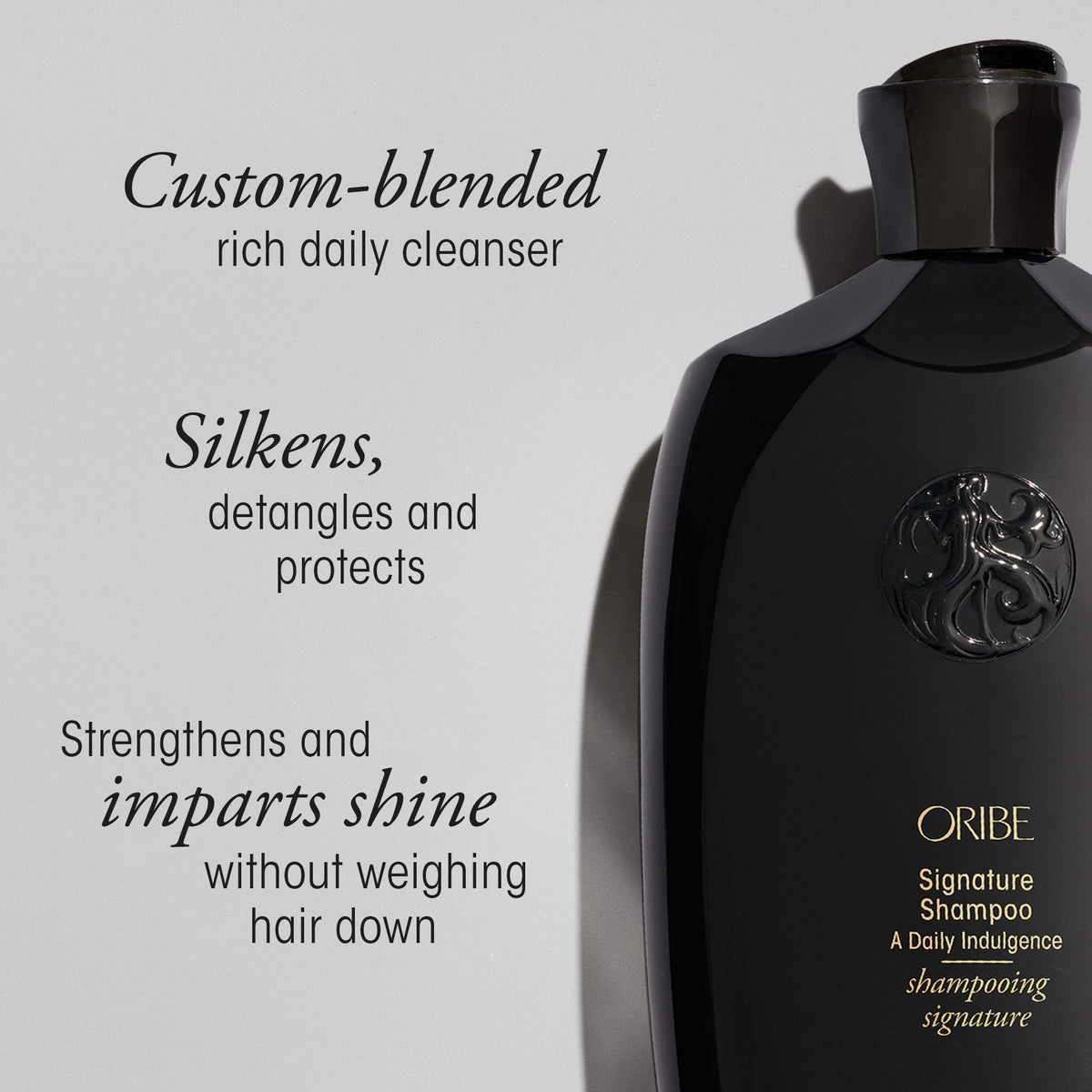 Creamy lather texture from Oribe shampoo showing detangling benefit