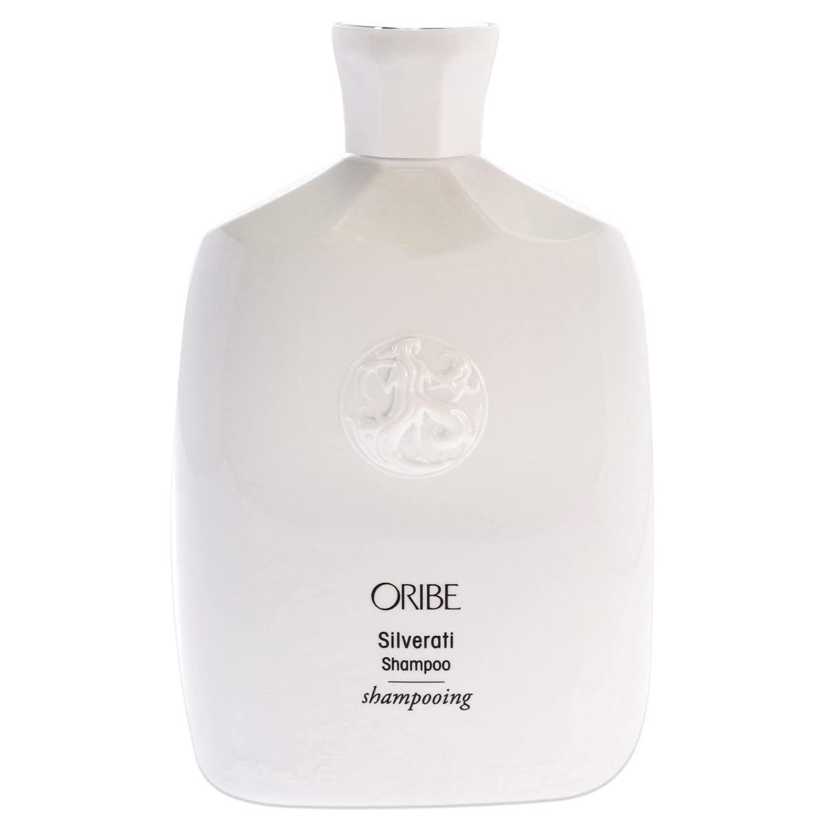 Oribe Silverati shampoo pouring and lathering to cleanse without drying