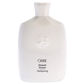 Oribe Silverati shampoo pouring and lathering to cleanse without drying