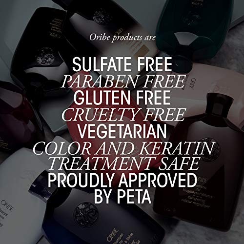 Hand holding travel bottles to show scale, compact sizes for carry-on convenience by Oribe
