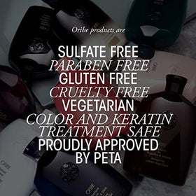 Hand holding travel bottles to show scale, compact sizes for carry-on convenience by Oribe