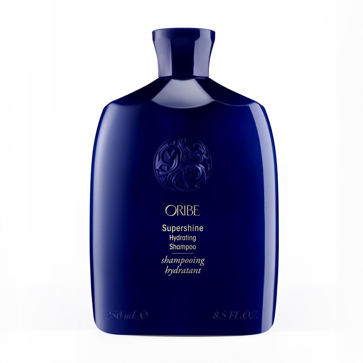 ORIBE front packaging showing the shampoo bottle and branding for luxurious shine