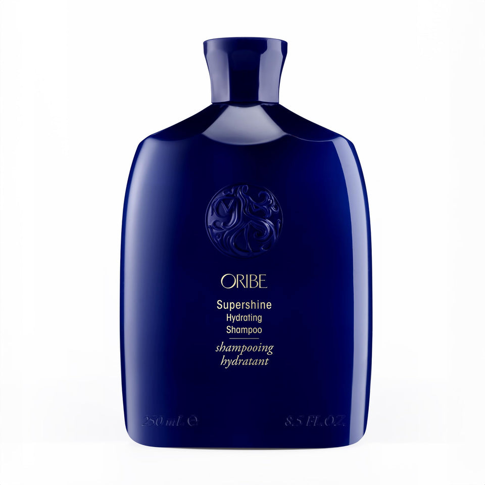ORIBE front packaging showing the shampoo bottle and branding for luxurious shine