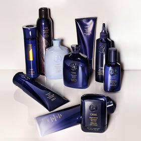 Oribe Supershine before and after long hair illustrating frizz control