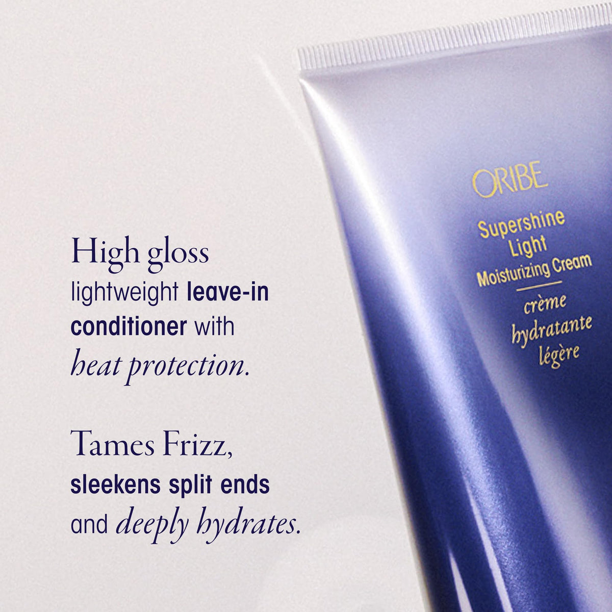 Oribe Supershine cream texture close-up highlighting lightweight glide