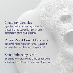 ORIBE product being poured onto wet hair demonstrating easy application and hydration