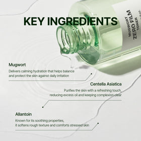 Orien ingredients display mugwort and centella for soothing benefit