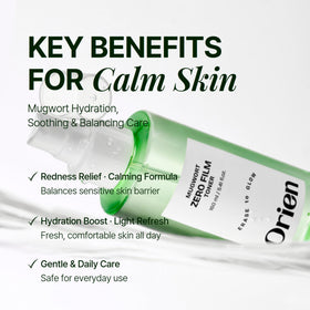Orien bottle close-up label highlighting pH5.5 and mild ingredients benefit