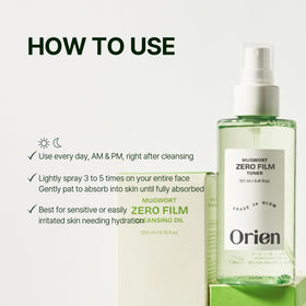Orien toner on a bathroom shelf in lifestyle setting for daily routine benefit