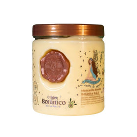 Origen Botánico jar front view showing label and 400 ml size benefit