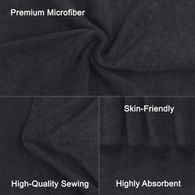 Orighty towel draped on client in salon providing quick absorbency and neatness