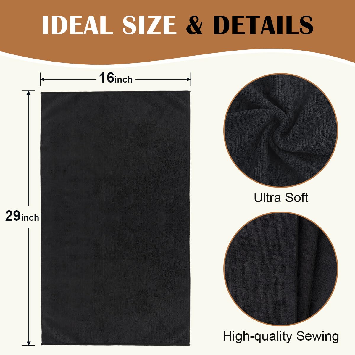 Orighty towel used drying hair showing fast absorbency benefit