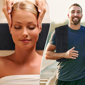 Orighty towels stacked neatly for storage demonstrating space-saving organization