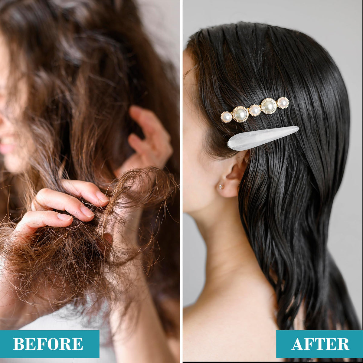 Original Sprout before and after detangling comparison showing smoother strands