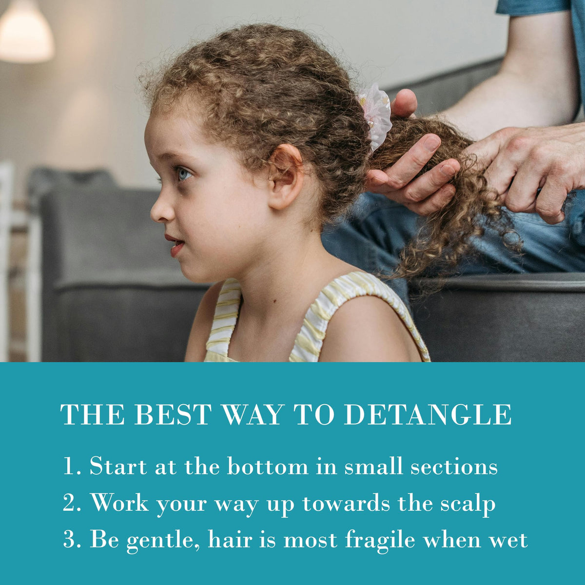 Original Sprout before-and-after hair comparison showing reduced tangles
