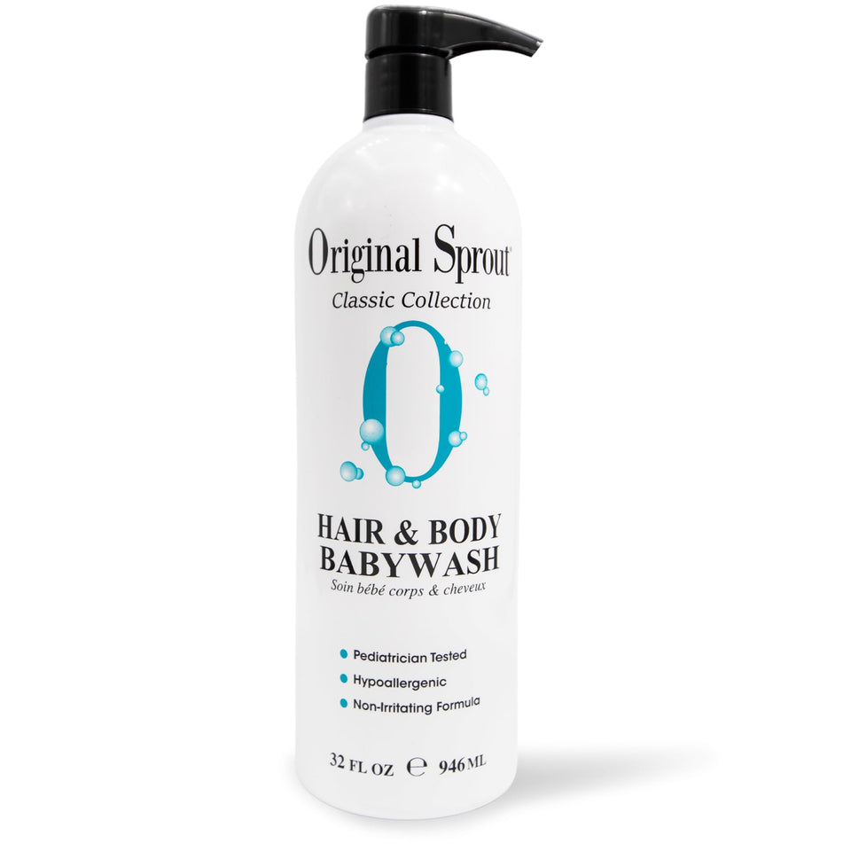 Original Sprout front bottle 32 oz showing full product and calming design benefits gentle cleansing